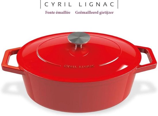 Beschikbaar deuropening huisvrouw Cyril Lignac Ovale braad-/stoofpan 30cm gietijzer rood | bol.com
