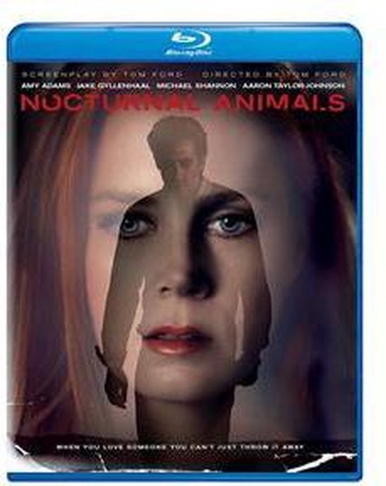 Blu-ray hoes van Nocturnal Animals, met de gezichten van Amy Adams en Jake Gyllenhaal overlappend.