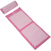 #DoYourFitness - XXL Acupressuur Set - »Yumanyi« - mat + kussen - Maat : spijkermat (125x48cm) en kussen (48x9cm) - roze