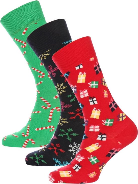 Happy Socks - Giftbox 3-pack Kerstmis Sokken-41-46 | bol.com