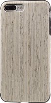 Shop4 - iPhone 8 Plus Hoesje - Zachte Back Case Walnoothout Licht Bruin