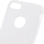 Shop4 - iPhone 8 Hoesje - Zachte Back Case S Shape Wit