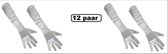 10x Handschoenen satijn wit 48 cm