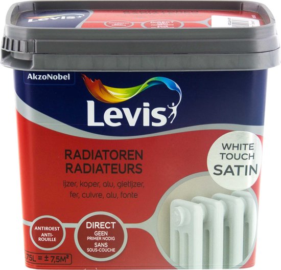 Levis Opfrisverf - Radiatoren Verf - Satin - White Touch - 0.75L