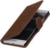 Mobieletelefoonhoesje.nl - Hout Bookstyle Hoesje voor Huawei P9 Lite Bruin