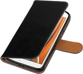 Zwart Pull-Up PU booktype wallet hoesje voor Motorola Moto G4 / G4 Plus