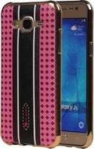 Coque arrière en TPU M-Cases Pink Check Design pour Samsung Galaxy J5 2015