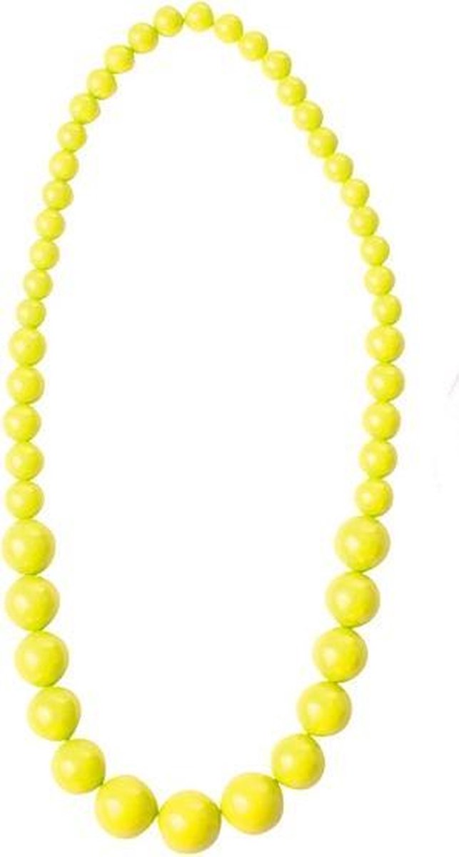 PARTYPRO - Grote gele kralenketting voor volwassenen