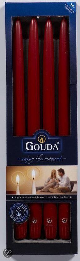 Alabama Voorspellen Blaze GOUDA Dinerkaars Gouda Gotische kaarsen XXL 350/21 doos 4 bordeaux (per 8  stuks) | bol.com