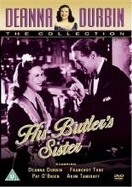 DVD hoes met Deanna Durbin in een dienstmeisjesuniform naast Franchot Tone. Titel: His Butler's Sister.