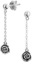 The Jewelry Collection Oorhangers Oxi Roos - Zilver Geoxideerd