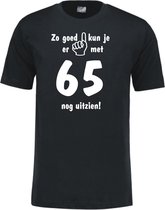 Mijncadeautje - Leeftijd T-shirt - Zo goed kun je er uitzien 65 jaar - Unisex - Zwart (maat M)