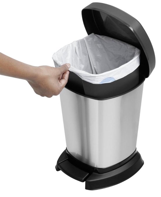 Rotho Paso Poubelle à Pédale - 6 l - Argent Métallisé