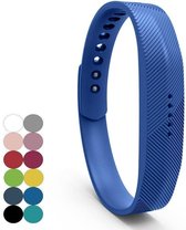 Siliconen sportbandjes voor de Fitbit Flex 2 met druksluiting - Donker Blauw