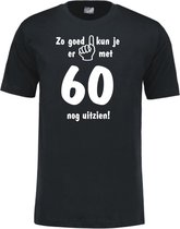 Mijncadeautje - Leeftijd T-shirt - Zo goed kun je er uitzien 60 jaar - Unisex - Zwart (maat XXL)