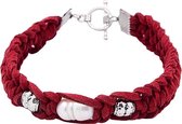 Zoetwater parel armband Pearl Red Suède - echte parel - wit - rood - zilver - suède