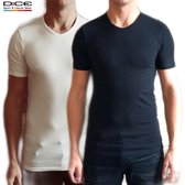Dice 2-pack heren T-shirt V-hals wit + zwart maat XXL