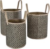 Rieten Mand Naturel Set van 3