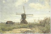 ‘Zonnige dag’ een molen aan een wetering | Paul Joseph Constantin Gabriël | ca. 1860 - ca. 1903 | Kunst | Tuindoek | Tuindecoratie | 90CM x 60CM | Tuinposter | Spandoek | Oude mees