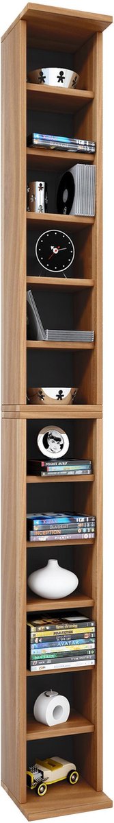 Houten CD DVD standaard Opbergrek Boekenplank Decoratieve plank Bigol