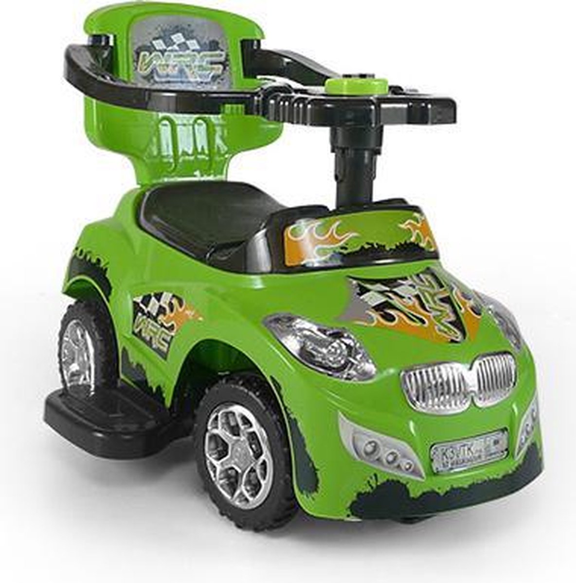 Happy 3in1 loopauto, kinderauto, afneembare duwstang, zit met