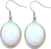 Edelstenen oorbellen Sea Opal Oval Two - oorhanger - blauw - opaal - ovaal