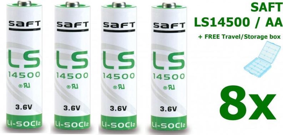 8 Stuks - SAFT LS14500 / AA Lithium batterij 3.6V