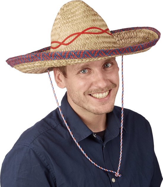 Relaxdays sombrero - strohoed 59 cm - Mexicaanse hoed - zomerhoed - carnaval  - volwassenen | bol.com