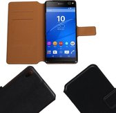 GALATA®  Ultra echt lederen slim wallet case - booktype voor Sony Xperia C6 hoesje - Zwart