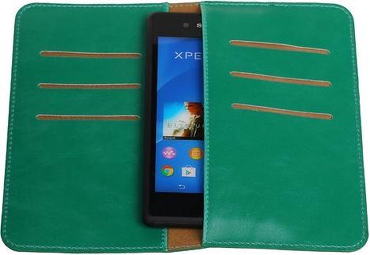 Groen Pull-up Medium Pu portemonnee wallet voor Sony
