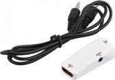 HDMI Female naar VGA Female + audio omvormer adapter - Wit