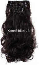 Clip-in hair-extensions Synthetisch Curly haar kleur:1B Black 60cm 180 gram)