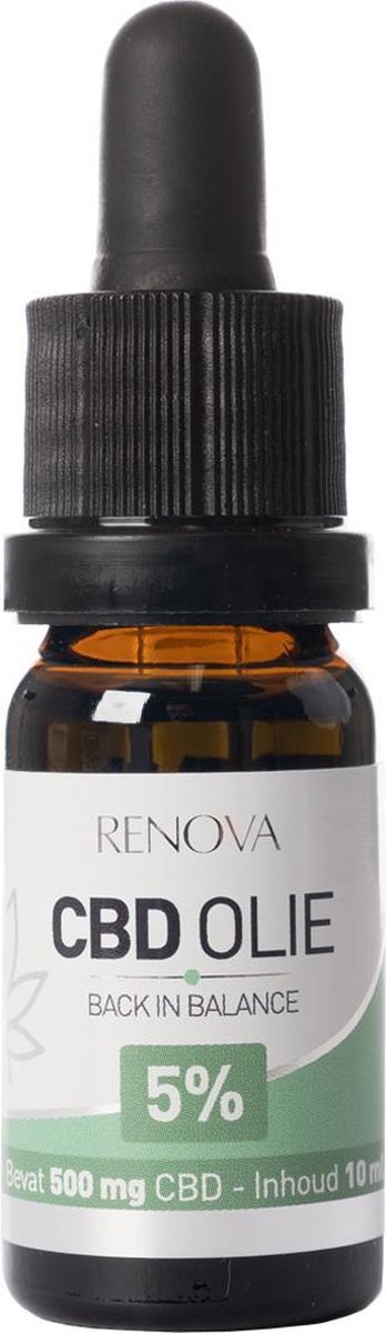 Goedkoopste Renova CBD olie 5 10ml - 500mg CBD - 225 druppels - cannabidiol - cbd oil - wietolie - hennepolie - cannabis olie - 0,0 THC olie