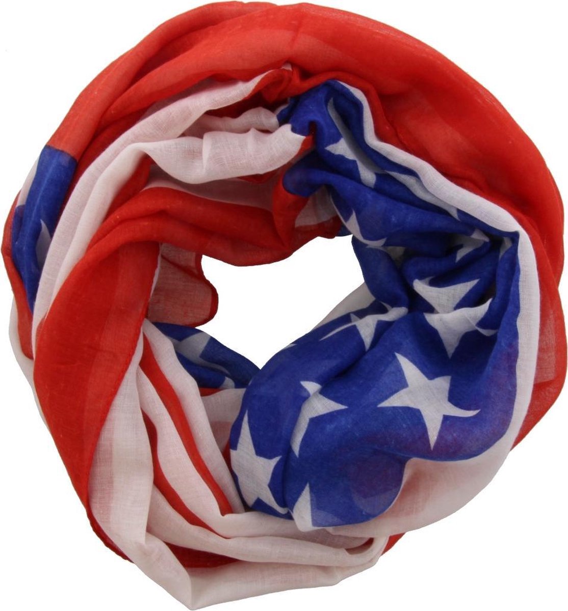 Alaska Regenachtig uitgehongerd Col shawl met de Amerikaanse vlag erop. De kleuren zijn rood, wit en blauw.  100% viscose | bol.com