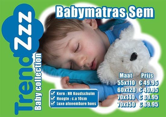 Peuter matras Sem 70x150 ca 10cm Dik