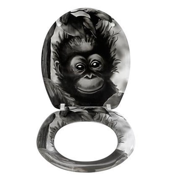 YEAUPE PRO WC-bril D-vorm [Kort] met Softclose, Toiletdeksel met Metalen Scharnieren, Universele toilet seat, Toiletbril Zwart, 42,5 × 36,3 × 4,9 cm