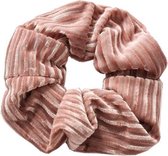 Corduroy/ribfluwele scrunchie/haarwokkel, roze