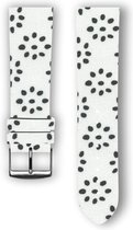 100% katoenen horlogeband met leder (achterzijde) Flowery 22 mm