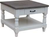 HSM Collection - salontafel vierkant - 1 lade - grijs eiken / wit