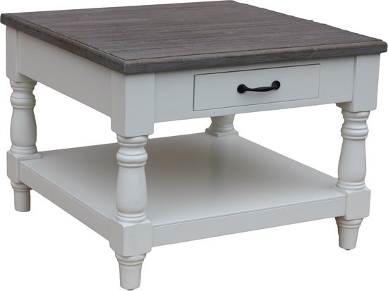 HSM Collection salontafel vierkant - 1 - grijs eiken wit | bol.com