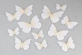 Premium 3D Vlinders Muursticker / Muurdecoratie Voor Kinderkamer / Babykamer / Slaapkamer - Vlinder Sticker Wit V3