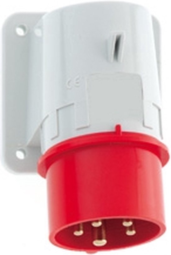 Bals CEE-Wandsteckdose 32A 5-polig 400V (IP44) In Rot – Mit Quick-Connect Klemmen