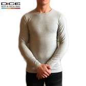 DICE Longsleeve shirt ronde hals gemêleerd grijs maat XL