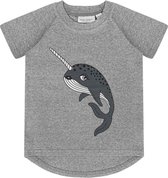 Dear Sophie Narwhal T-shirt Grey Melange Maat 122/128