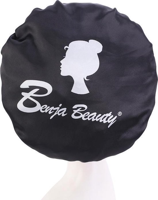 BenjaBeauty Satijnen slaapmuts - satin bonnet - satijnen bonnet - Satijn - slaapmuts - Dames -Zwart