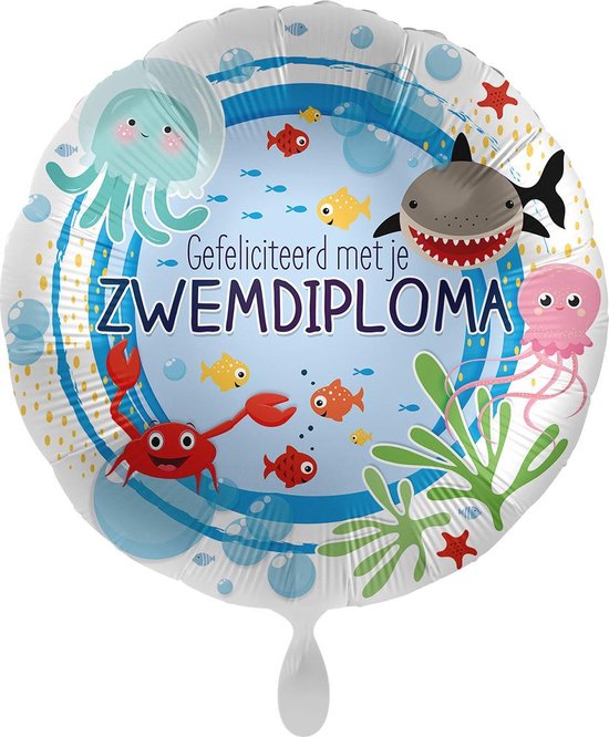 Everloon - Folieballon - Gefeliciteerd met je zwemdiploma - 43cm