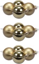 16x stuks kerstversiering kerstballen goud van glas - 10 cm - mat/glans - Kerstboomversiering