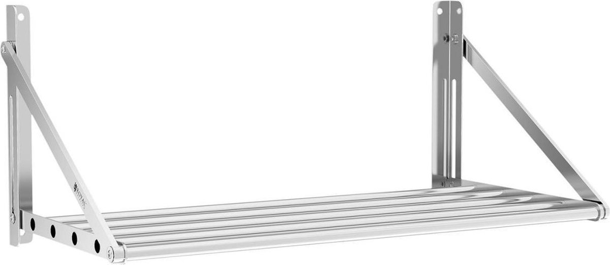 Wandplank - inklapbaar - 80 x 45 cm - 40 kg - roestvrij staal | www