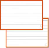 Leitner Flashcards Oranje A7 - 50 Oranje Flashcards A7 formaat - Gelinieerd dubbelzijdig - 100% FSC Karton & 100% Gemaakt in NL