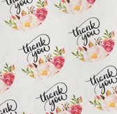 24- Thank You -stickers -Bloem-Rond- Bedankje- Trouwen- Feest- Charme Bijoux